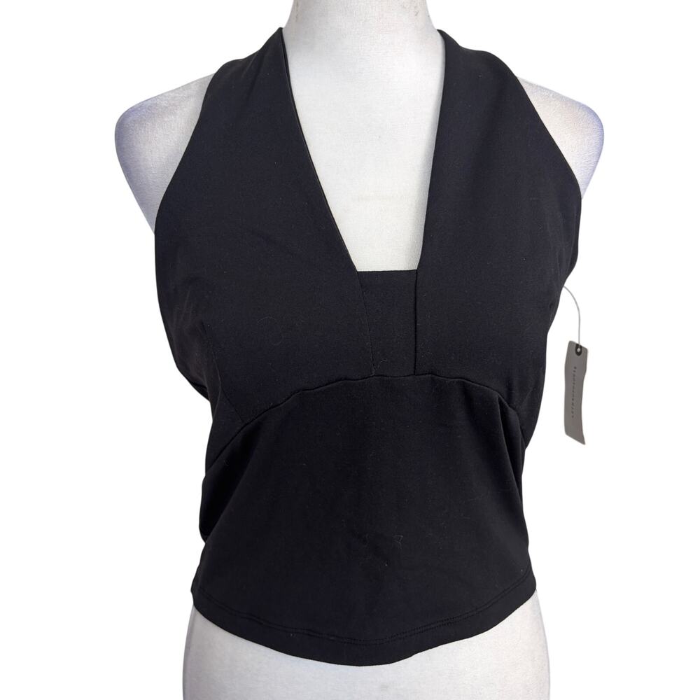Anthropologie Black Halter Top Womens Size Medium NEW WITH TAGS